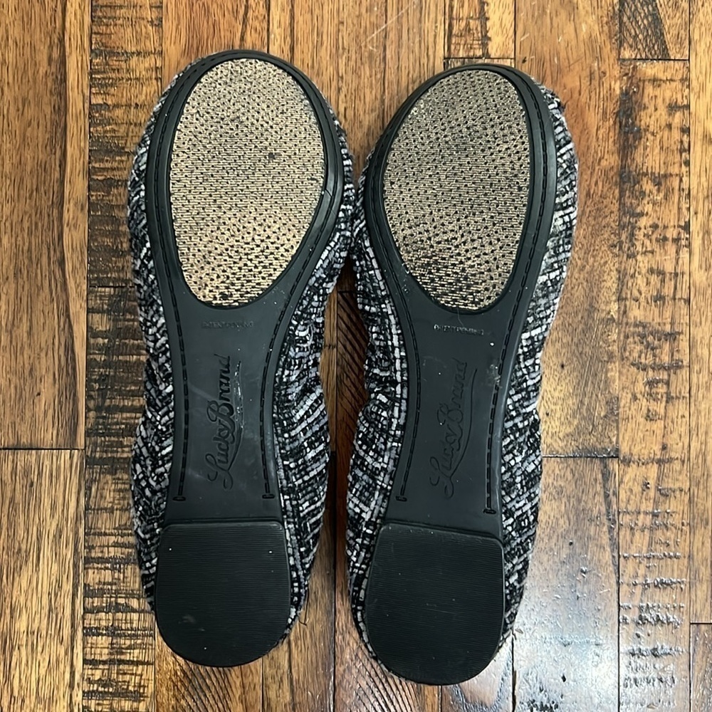 Lucky Brand Flats tweed black and gray woven fabric size 7.5 - Picture 8 of 11